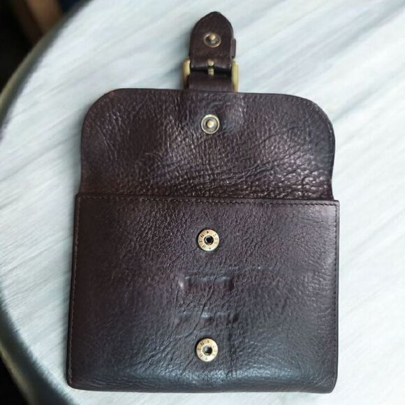 Mulberry Brown CALF SKIN Leather Wallet with Brass Buckle Hardware - Picture 7 of 12